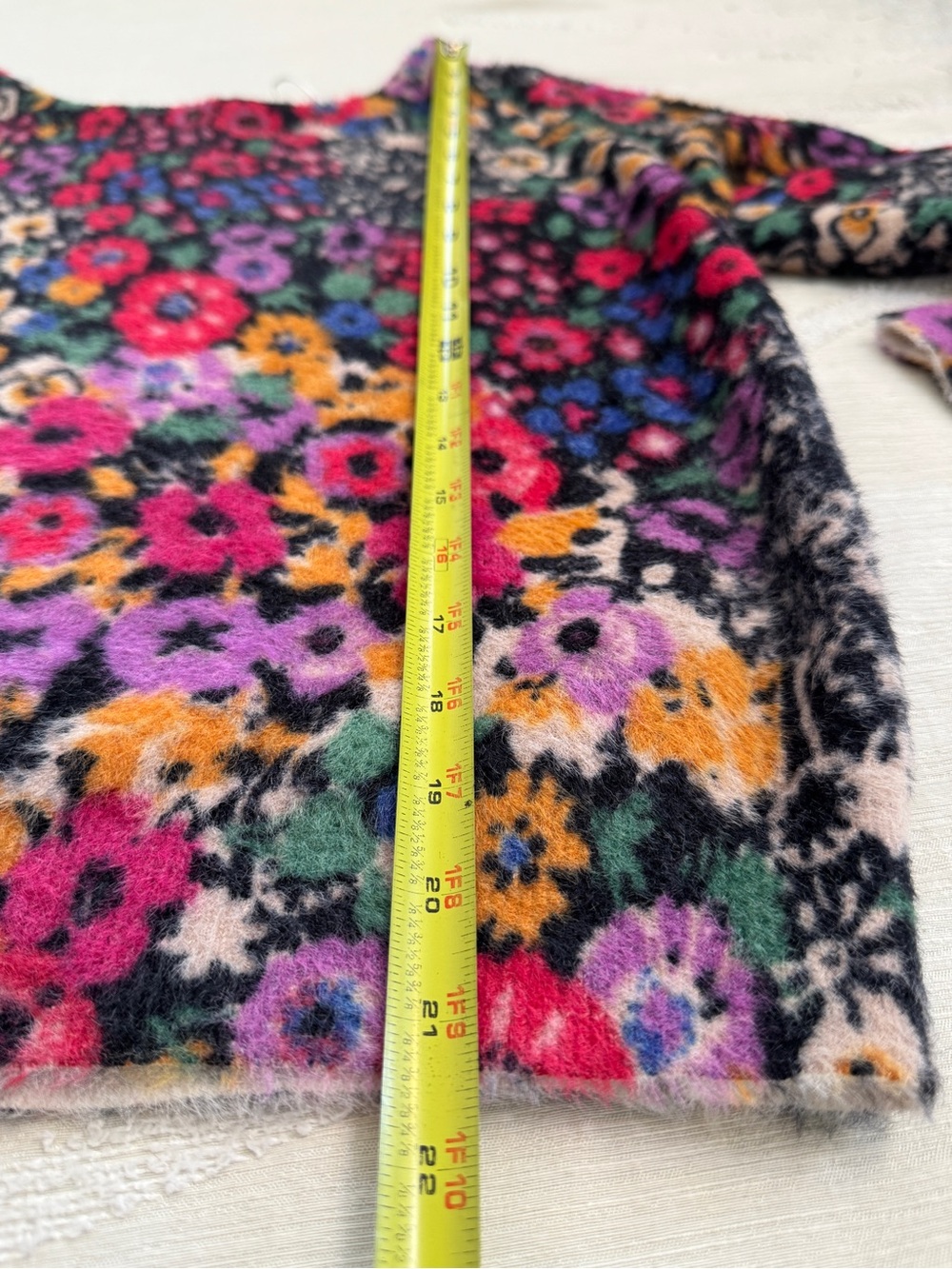 Anthropologie Women’s Extra Small Bouquet Eyelash Floral Fuzzy Sweater Colorful - Picture 5 of 8